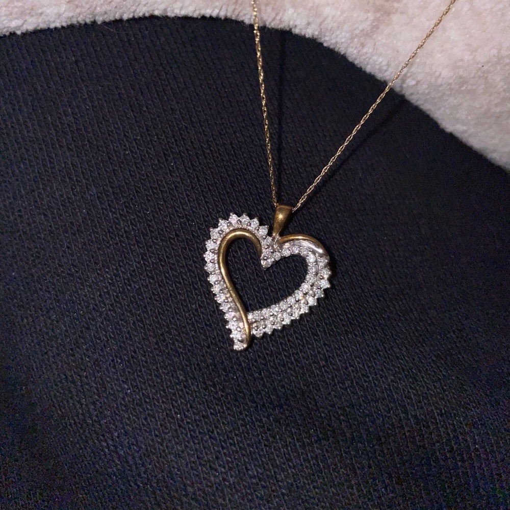Kay Jewelers 14k Gold White Sapphire Necklace 18”